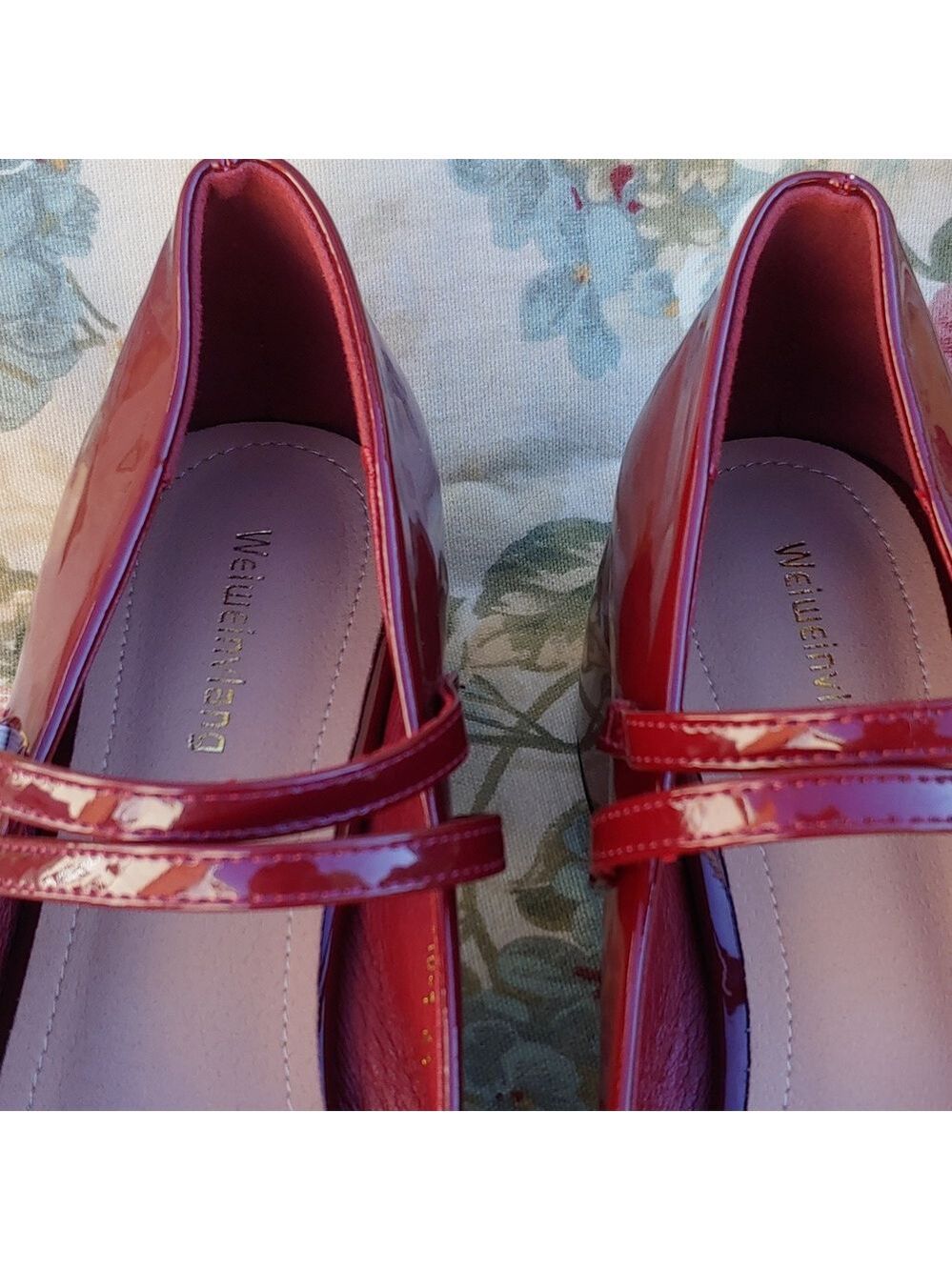 Women's Patent Burgundy Mary Jane Shoes with Block Heels size US 10 Euro 41 - Picture 9 of 17